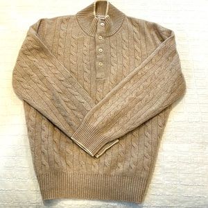 Men’s cashmere sweater, CableNet made in Italy tan